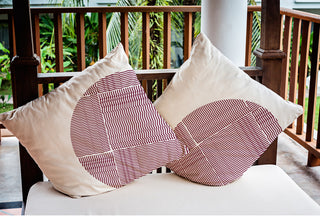 Big Circle Polyester Indoor/Outdoor Pillow, Maroon Red, 20"x20"