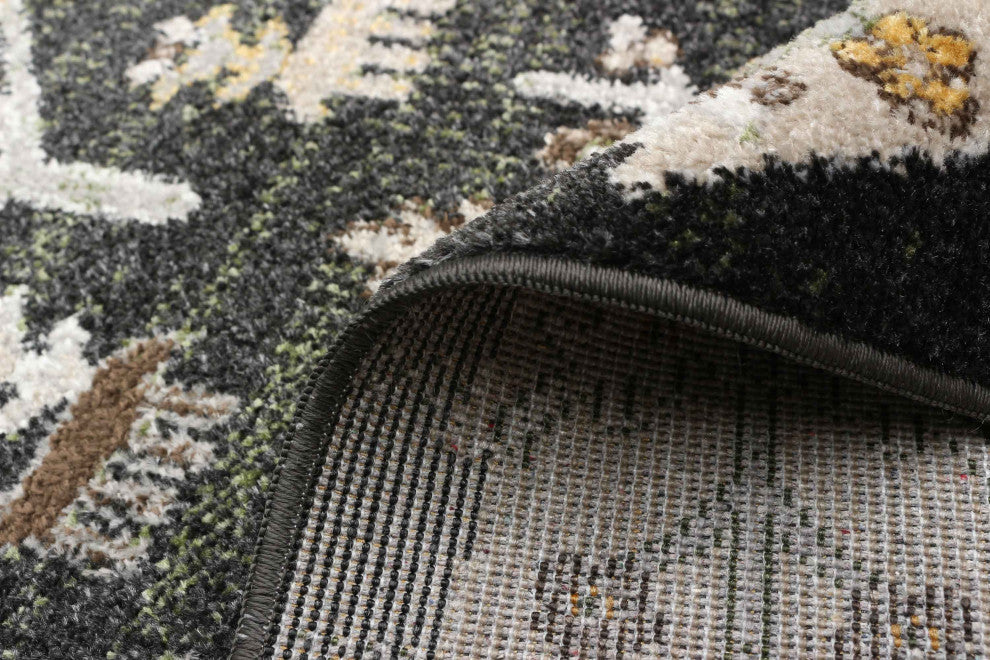 Aqua Pine Area Rug, Black, 2'6"x8'