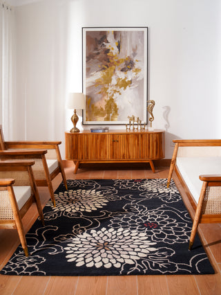 HAND TUFTED WOOL ECO-FRIENDLY AREA RUGS - Rectangle,Black,Oriental