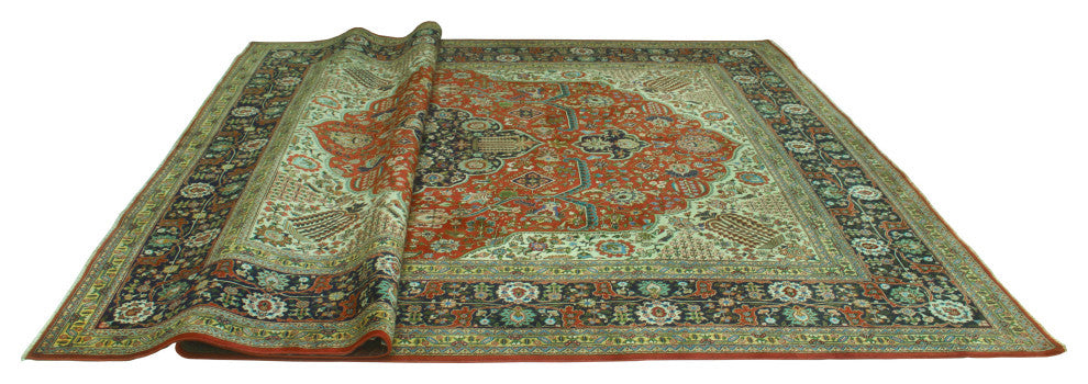 Super Vintage Distressed Colson Rust/Navy Rug, 11'5 x 15'10