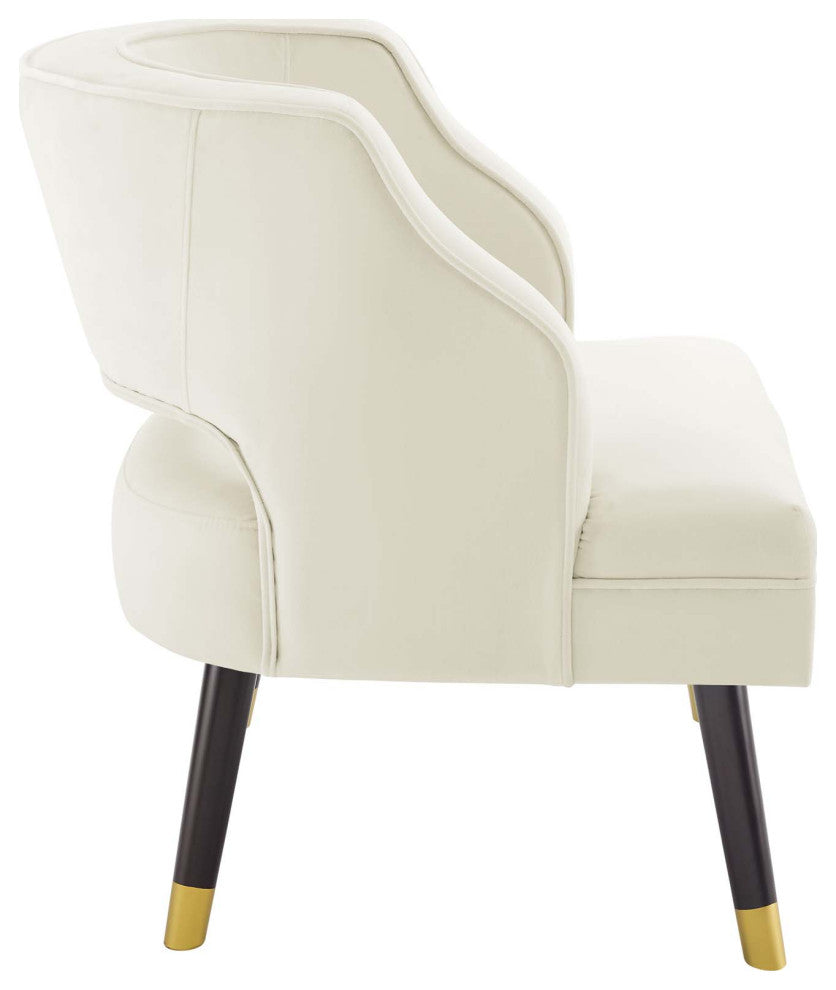 Traipse Button Tufted Open Back Performance Velvet Armchair