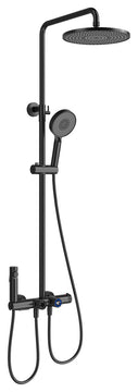 Exposed 4-Function Thermostatic Shower System with Spray Gun and Tub Spout, Matte Black