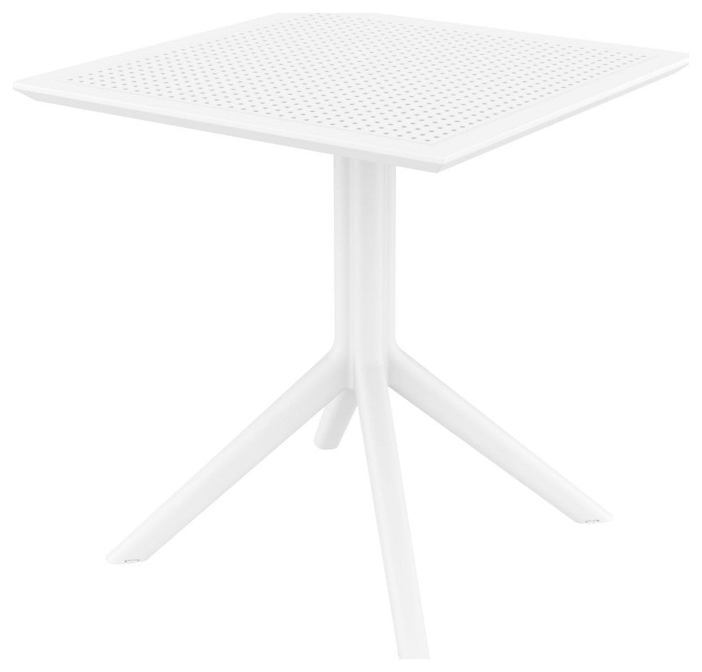 Victor Patio Dining Set With 4 Chairs White