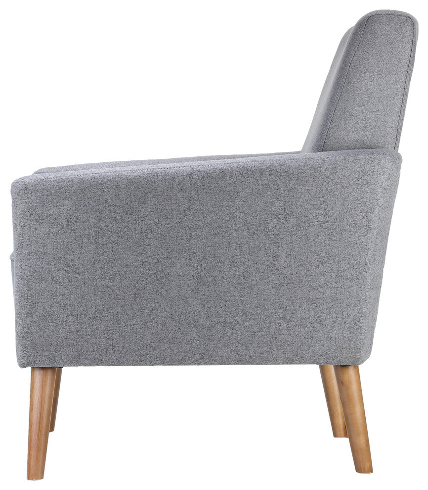 Cortesi Home Ayden Mid-Century Modern Armchair, Grey
