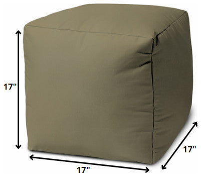 17  Cool Dark Tan Khaki Solid Color Indoor Outdoor Pouf Ottoman