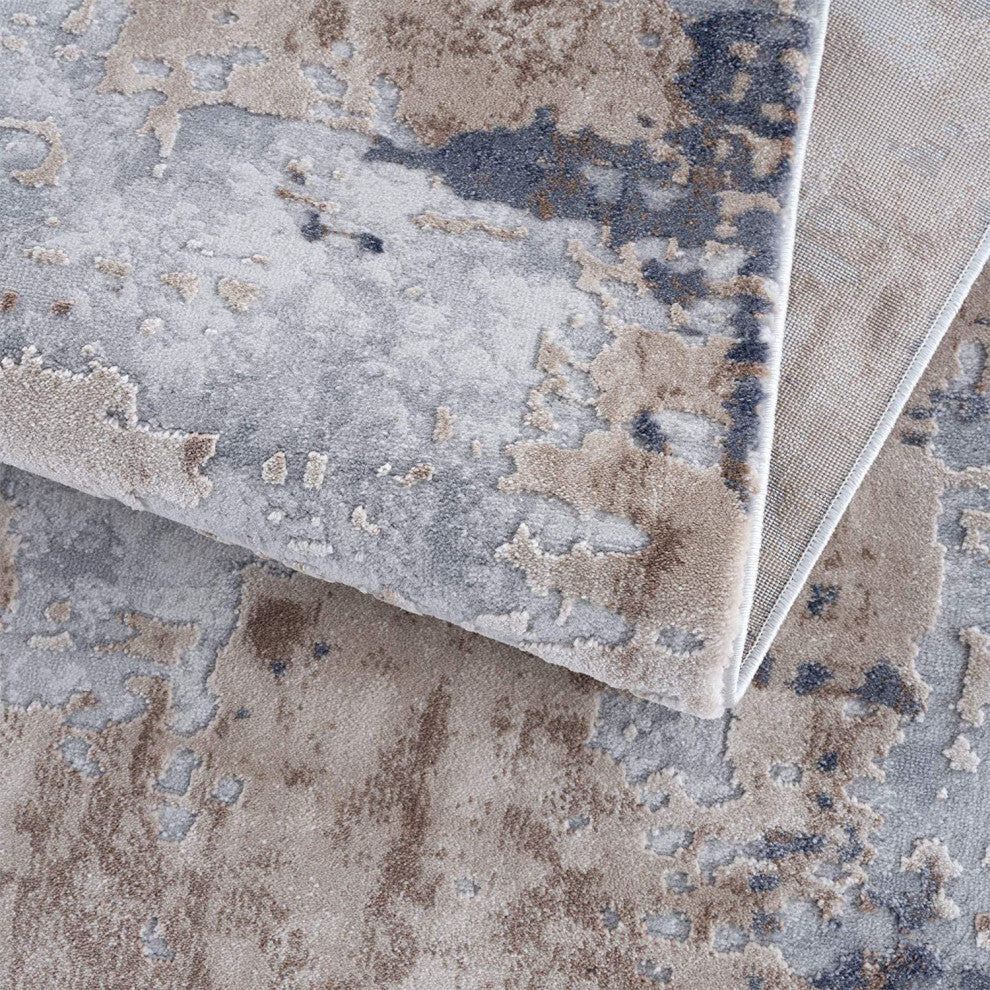 8' X 10' Beige Abstract Dhurrie Area Rug