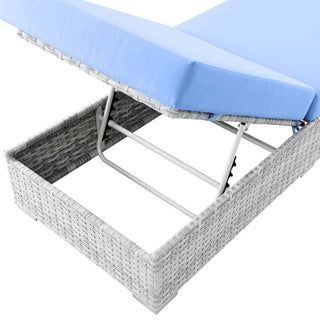 Convene Outdoor Patio Chaise Light Gray Light Blue