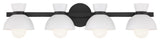 4-Light Bathroom Vanity Light, Matte Black, Matte Black