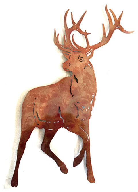 Posed Stag Metal Wall Art