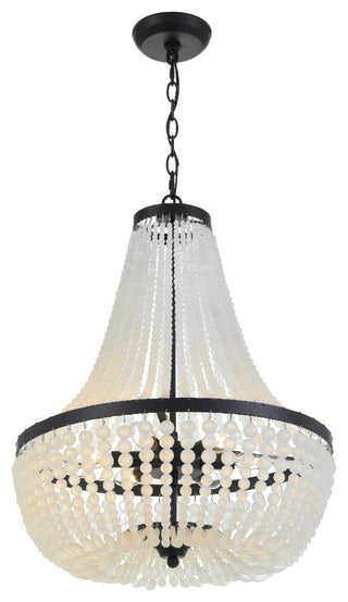 Crystorama 608-Mk Rylee 6 Light Matte Black Chan Delier