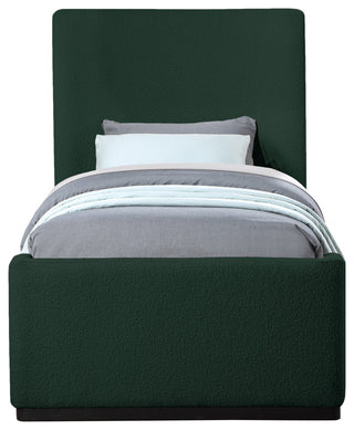 Oliver Boucle Fabric Upholstered Bed, Green, Twin