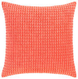 Surya Waffle Coral Pillow Shell With Down Insert 18"H X 18"W