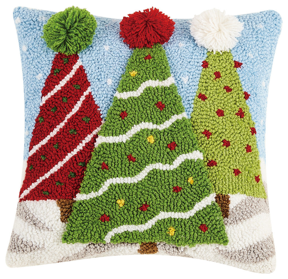 3D Christmas Trees Hook Pillow