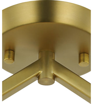 Vertex Collection One-Light Brushed Gold Clear Glass Semi-Flush Mount