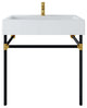 Redeem 32" Black Stainless Steel Wall-Mount Bathroom Vanity, Black White