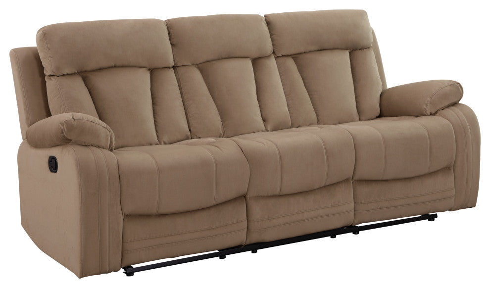 Axel Contemporary Microfiber Recliner, 3-Piece Set, Beige