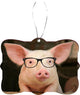 Percy the Pigster Hipster Pig in Sty Design Rectangle Christmas Tree Ornament