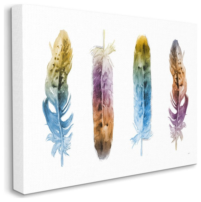 Feathers In Watercolor Design, 24"x30"