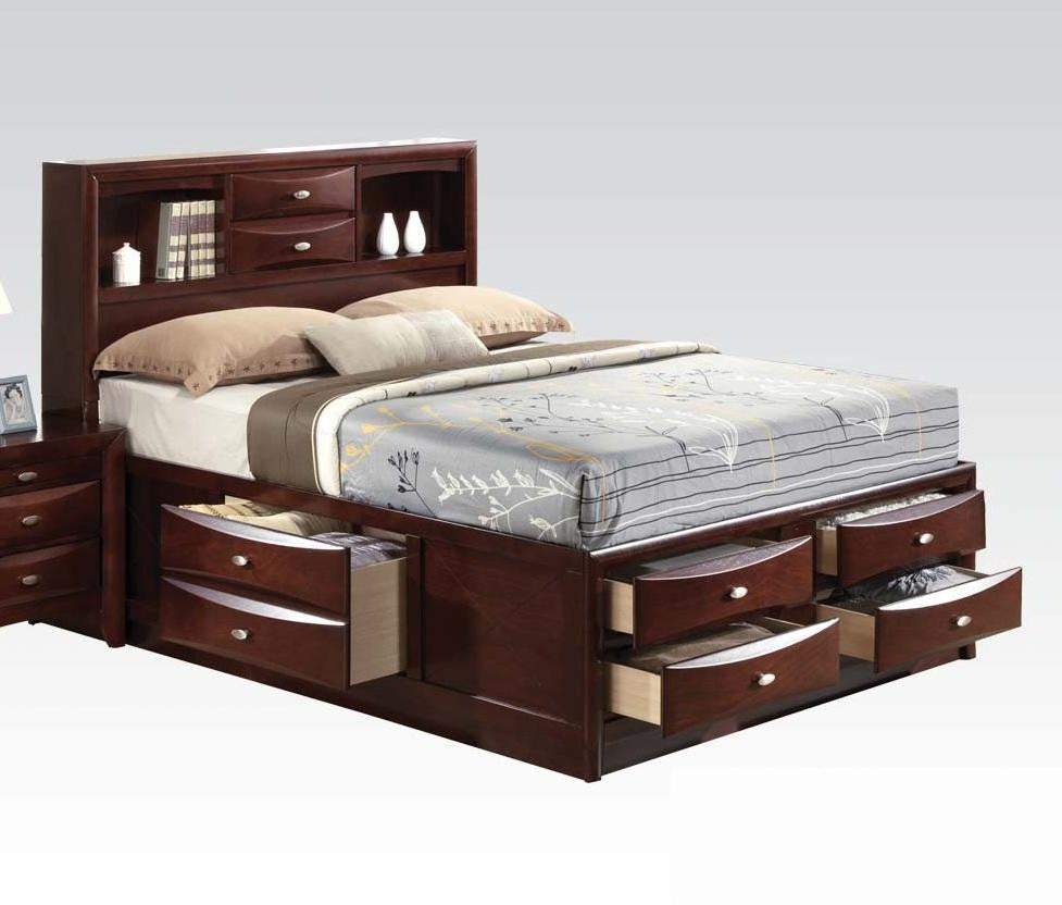 Emma Mason Signature Radiance Full PU Storage Bed in Cherry