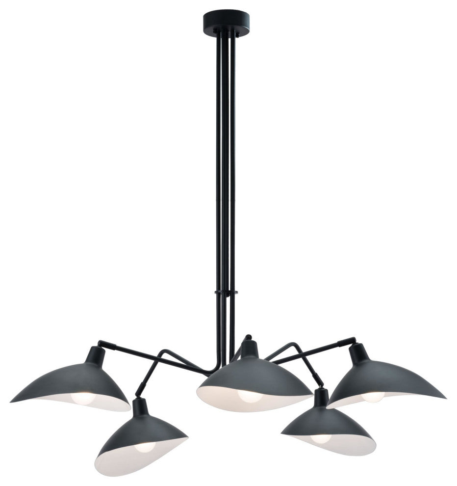 Pendant Ceiling Light Fixture, Steel Metal, Black, Kitchen Lounge Cafe Bistro