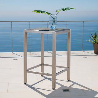 GDF Studio Capral Outdoor Gray Alumnimum Bar Table