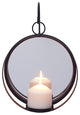 Round Iron Pillar Candle Sconce With Mirror