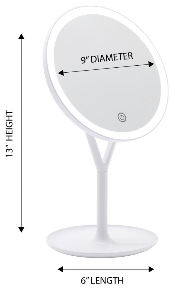 Clarity LED Makeup Mirror with Touch Sensor, White
