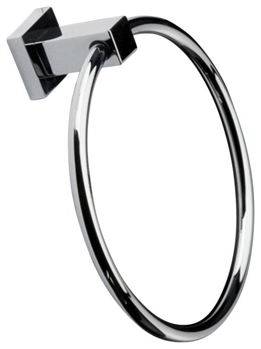 Lacava Kubista Collection Towel Ring, Polished Chrome