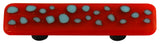 Art Glass Rectangle Reactive Pull, Alum Post, Reactive Clear Brick Red
