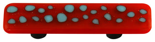 Art Glass Rectangle Reactive Pull, Alum Post, Reactive Clear Brick Red