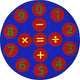 Number Jumpers 5'4" Round Area Rug, Color Multi