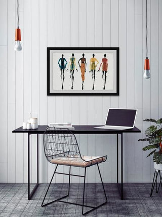 "Cinco Miradas" Framed Painting Print, 30"x20"