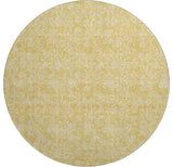 Premium Machine Washable Mayfield AMF691 Gold 8' x 8' Round Rug