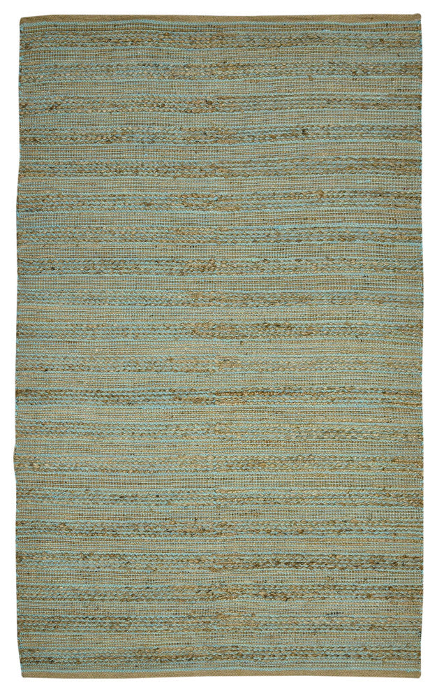 Naturals Sinclair Area Rug, Aqua, 5' x 8', Striped