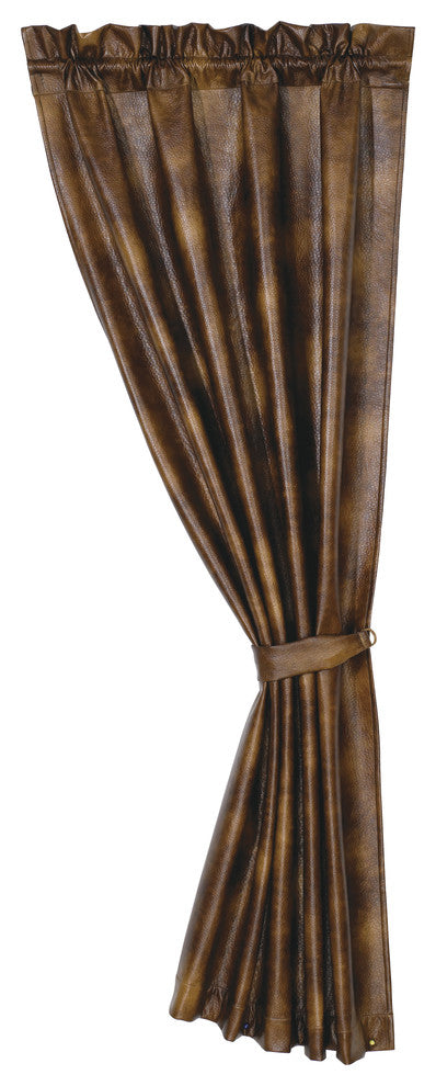 Brown Faux Leather Curtain