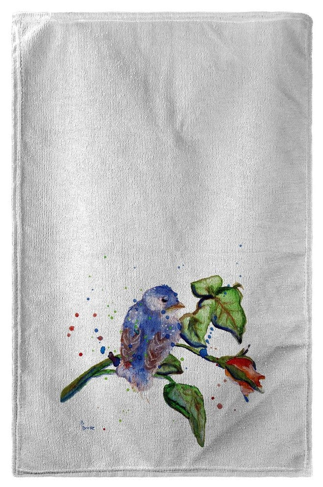 Betsy Drake Betsy's Blue Bird Beach Towel