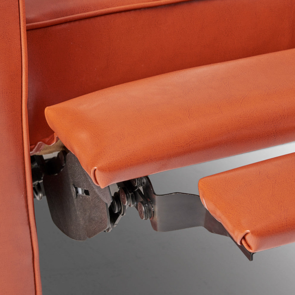 GDF Studio Hinus Indoor Upholstery Club Chair Recliner, Orange Leather