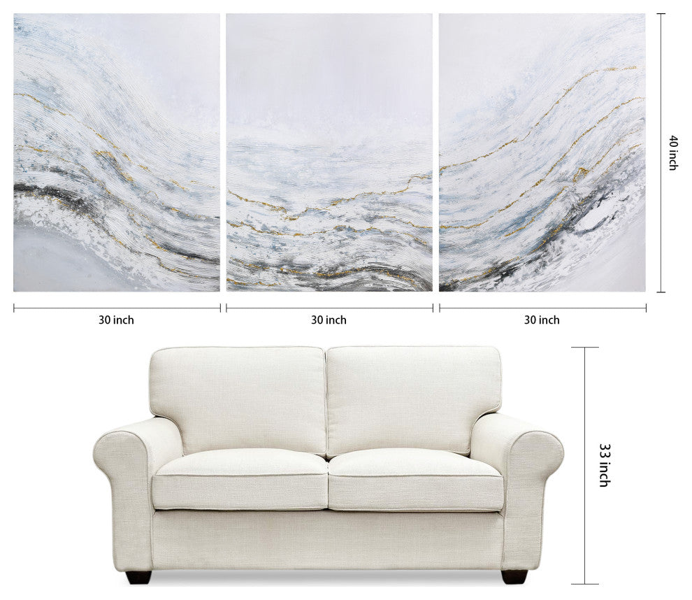 Blizzard Textured Metallic Hand Painted Wall Art by Martin Edwards