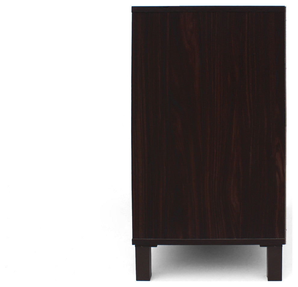 GDF Studio Provence 2-Shelf Walnut Finish Faux Wood Cabinet With Oak Interior, S