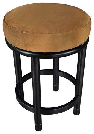 Monette Upholstered Bar and Counter Stool, Saddle, Velvet, Black Finish