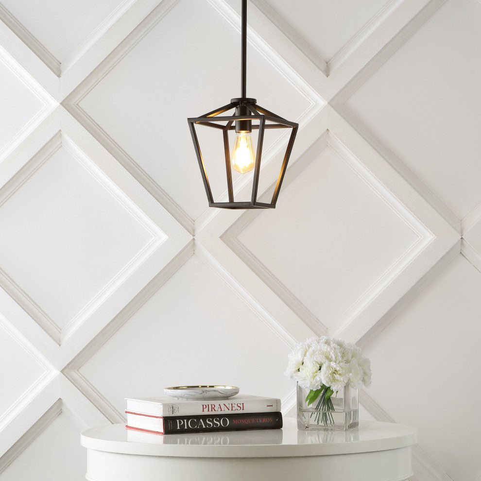 Grace Industrial Farmhouse Iron LED Pendant, Oil Rubbed Bronze, 1-Light