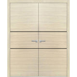Solid French Double Doors 36 x 80 | Planum 0014 Natural Veneer with