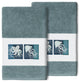100% Turkish Cotton Ava 2-Piece Embellished Hand Towel Set, Teal