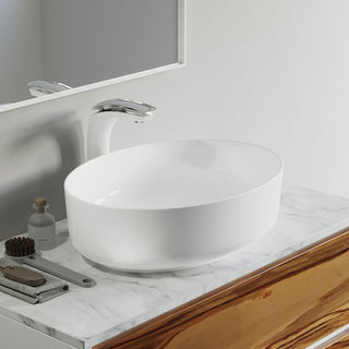 Dowell Ceramic Vessel Sink, Gloss White, Oval