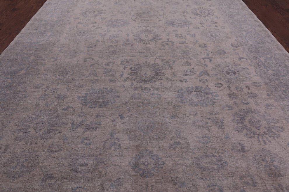 9' 10" X 13' 7" White Wash Peshawar Handmade Rug Q9534