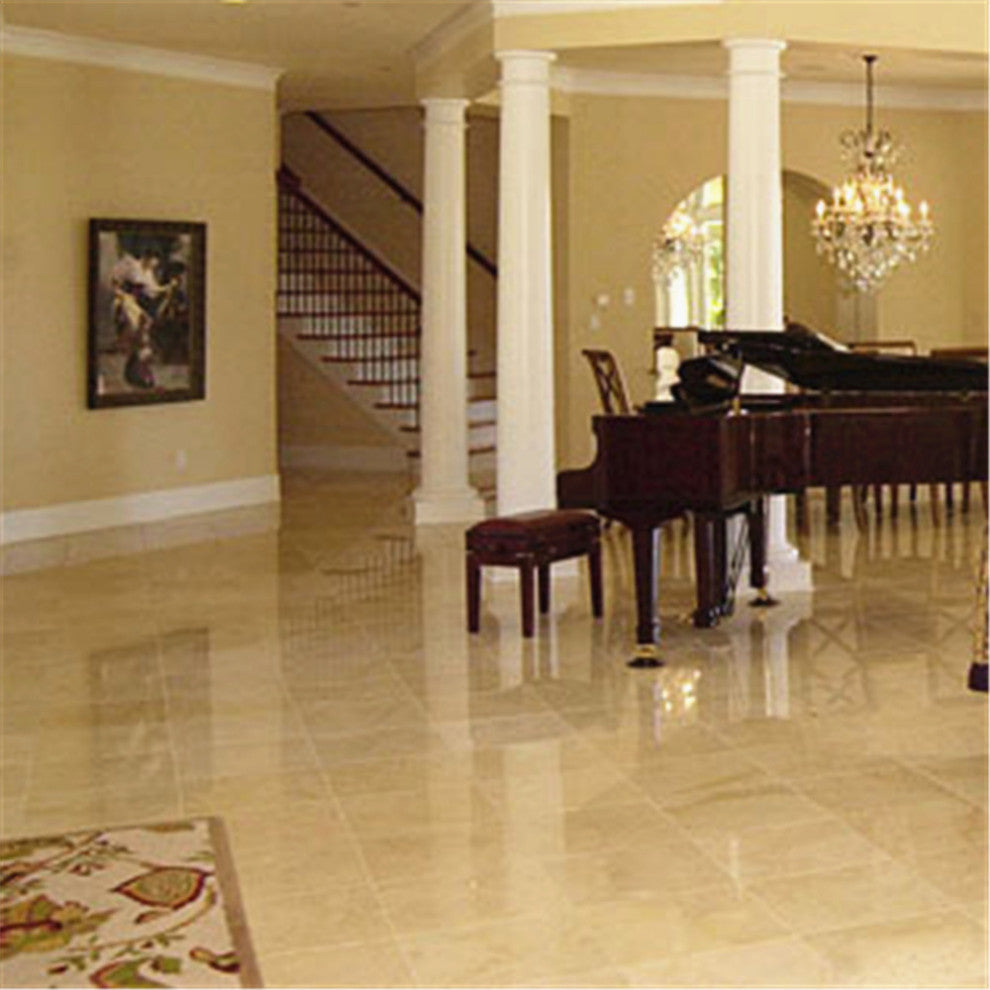 Crema Marfil Beige Marble 18x18 Tile Polished, 99 sq.ft.