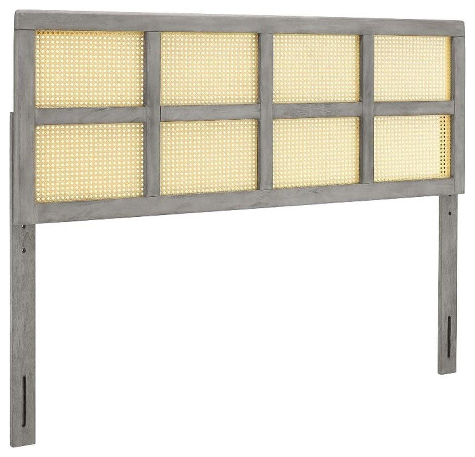 Luana Cane Queen Headboard-Gray