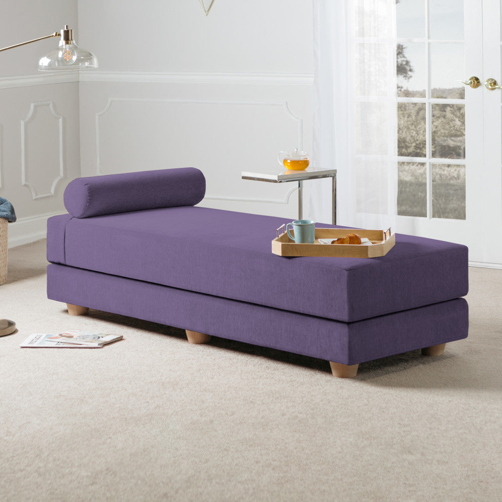 Alon Daybed Queen Size Convertible Sleeper, Plum Chenille