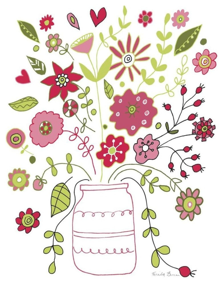 "Valentines Flowers II" Digital Paper Print by Farida Zaman, 30"x37"