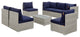 Repose 8 Piece Outdoor Patio Sunbrella Modern Sectional Set